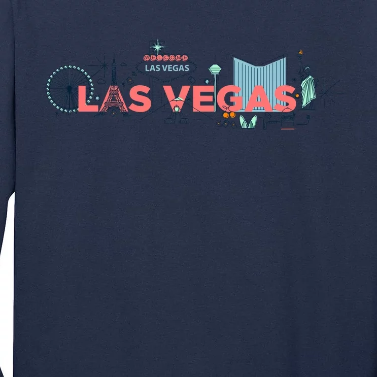 LAS Vegas Sketch Skyline Tall Long Sleeve T-Shirt