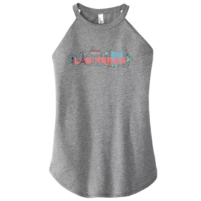 LAS Vegas Sketch Skyline Women’s Perfect Tri Rocker Tank