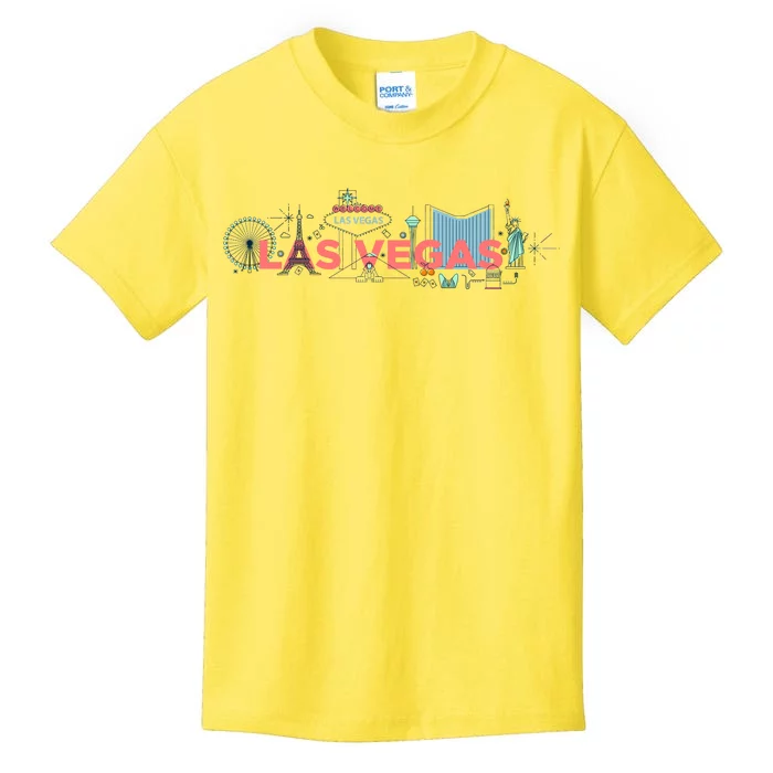 LAS Vegas Sketch Skyline Kids T-Shirt