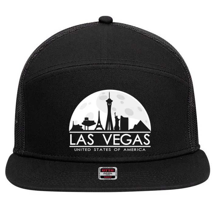 Las Vegas Skyline 7 Panel Mesh Trucker Snapback Hat