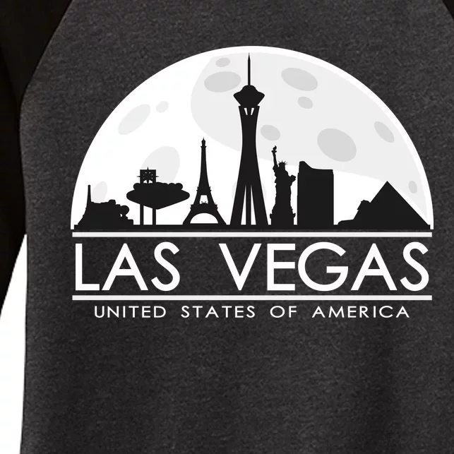 Las Vegas Skyline Women's Tri-Blend 3/4-Sleeve Raglan Shirt