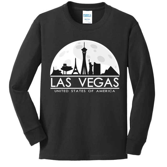 Las Vegas Skyline Kids Long Sleeve Shirt