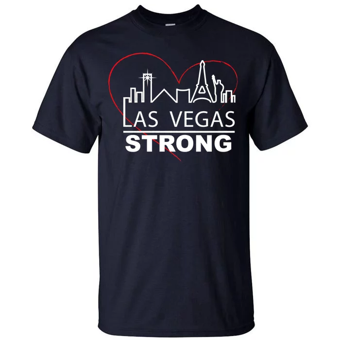 Las Vegas Strong Heart Skyline Tall T-Shirt