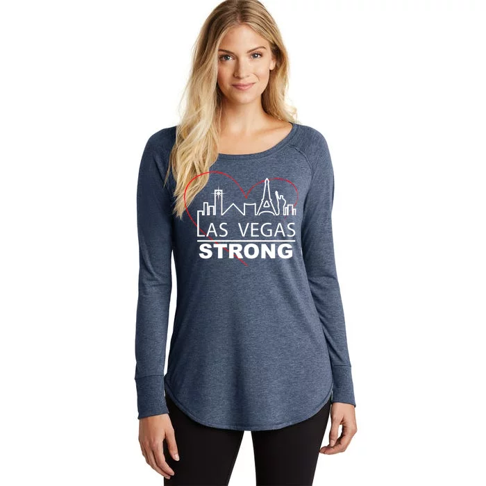 Las Vegas Strong Heart Skyline Women's Perfect Tri Tunic Long Sleeve Shirt