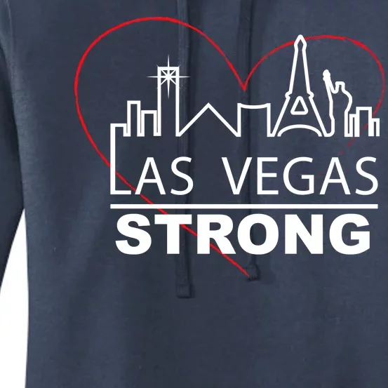 Las Vegas Strong Heart Skyline Women's Pullover Hoodie