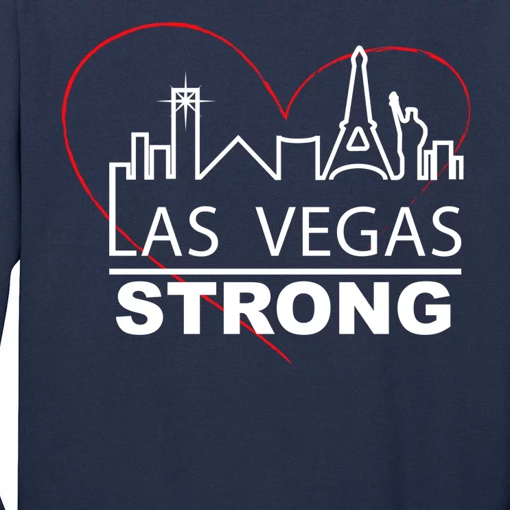 Las Vegas Strong Heart Skyline Tall Long Sleeve T-Shirt