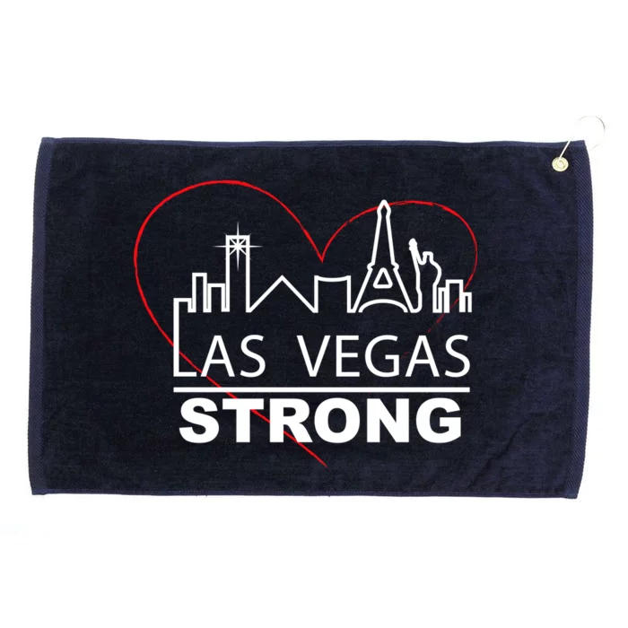 Las Vegas Strong Heart Skyline Grommeted Golf Towel