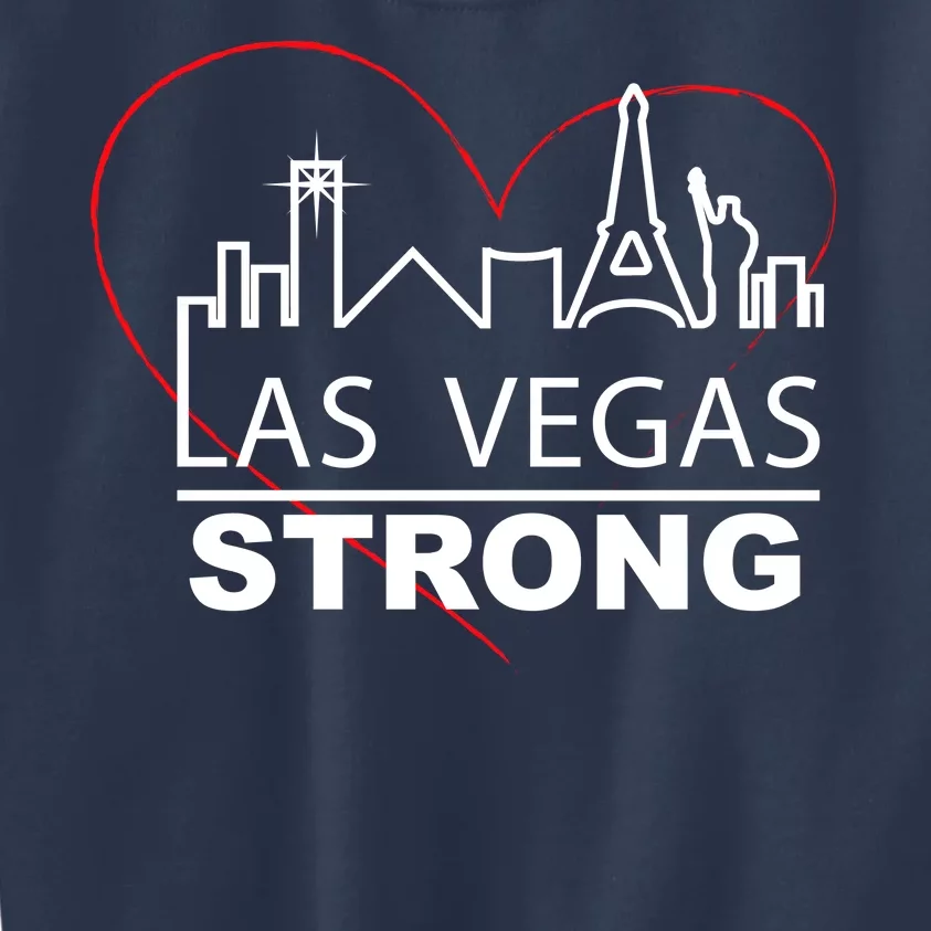 Las Vegas Strong Heart Skyline Kids Sweatshirt