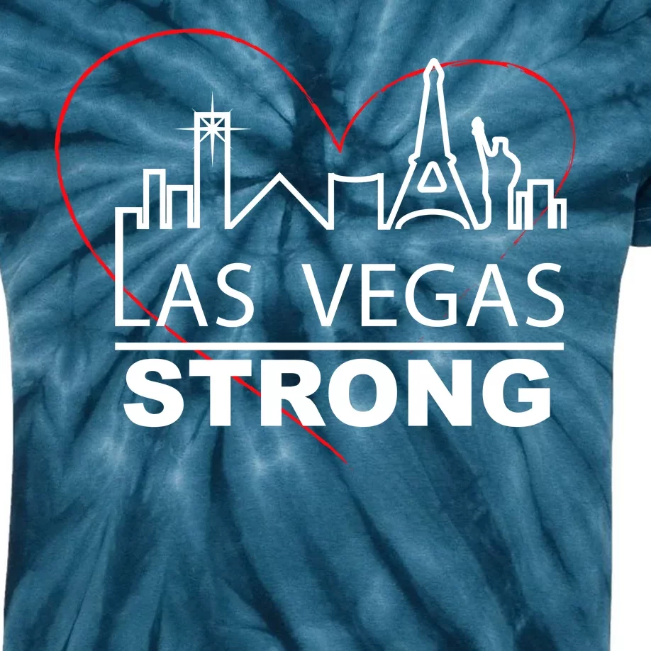 Las Vegas Strong Heart Skyline Kids Tie-Dye T-Shirt