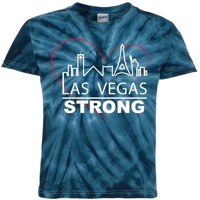 Las Vegas Strong Heart Skyline Kids Tie-Dye T-Shirt