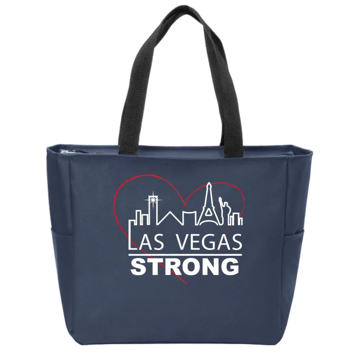 Las Vegas Strong Heart Skyline Zip Tote Bag