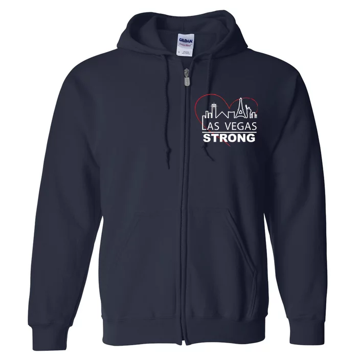 Las Vegas Strong Heart Skyline Full Zip Hoodie