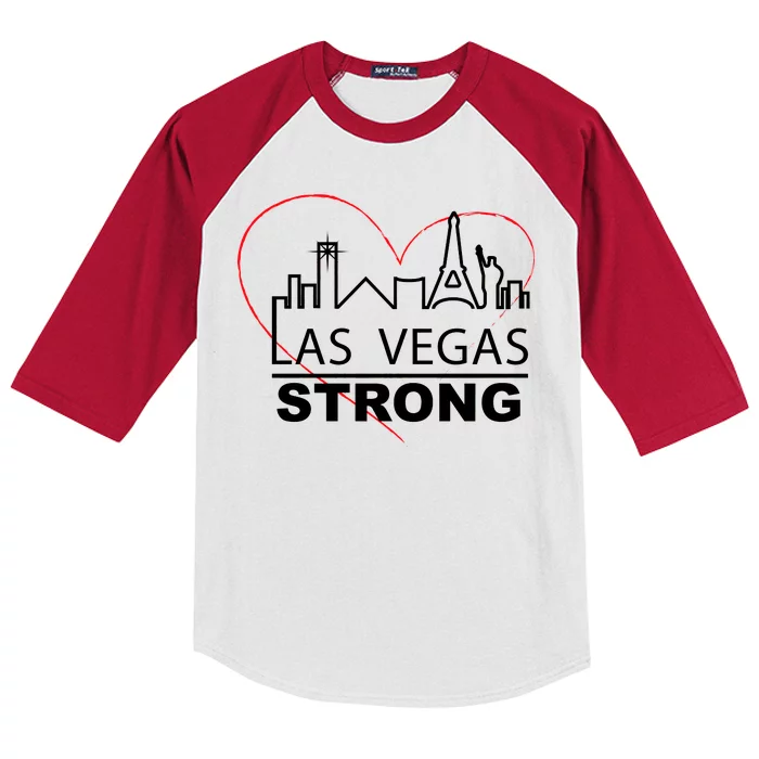 Las Vegas Strong Heart Skyline Kids Colorblock Raglan Jersey