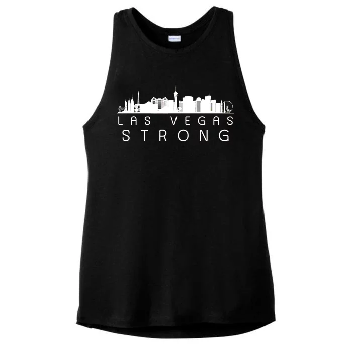 Las Vegas Strong Vegas Skyline Ladies Tri-Blend Wicking Tank