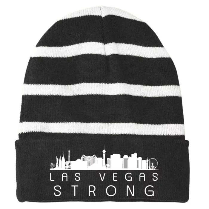 Las Vegas Strong Vegas Skyline Striped Beanie with Solid Band