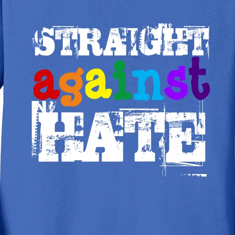 Lgbtqia Ally Straight Against Hate Gay Pride Month Parade Gift Kids Long Sleeve Shirt