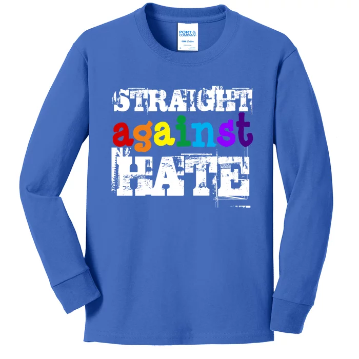 Lgbtqia Ally Straight Against Hate Gay Pride Month Parade Gift Kids Long Sleeve Shirt