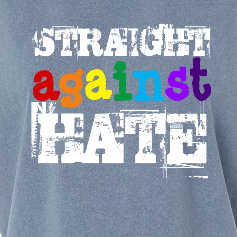 Lgbtqia Ally Straight Against Hate Gay Pride Month Parade Gift Garment-Dyed Women's Muscle Tee