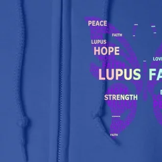 Lupus Awareness Support Strong Diva Survivor Purple Ribbon Gift Full Zip Hoodie