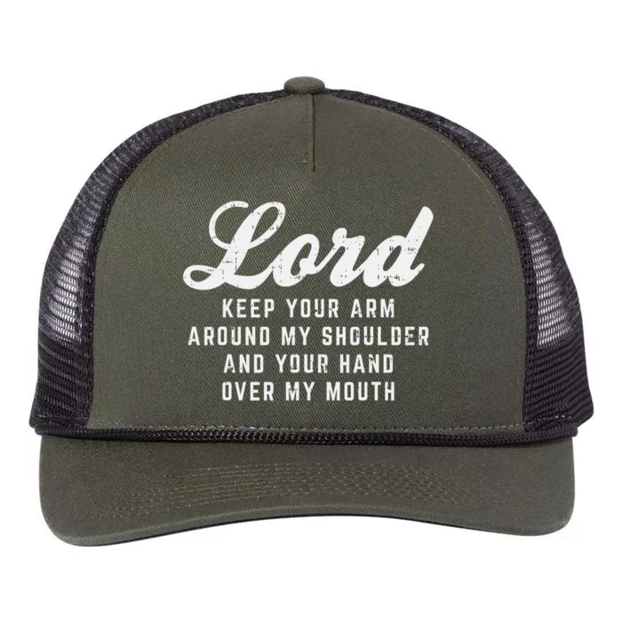 Lord Arm Shoulder Hand Mouth God Jesus Prayer Retro Rope Trucker Hat Cap