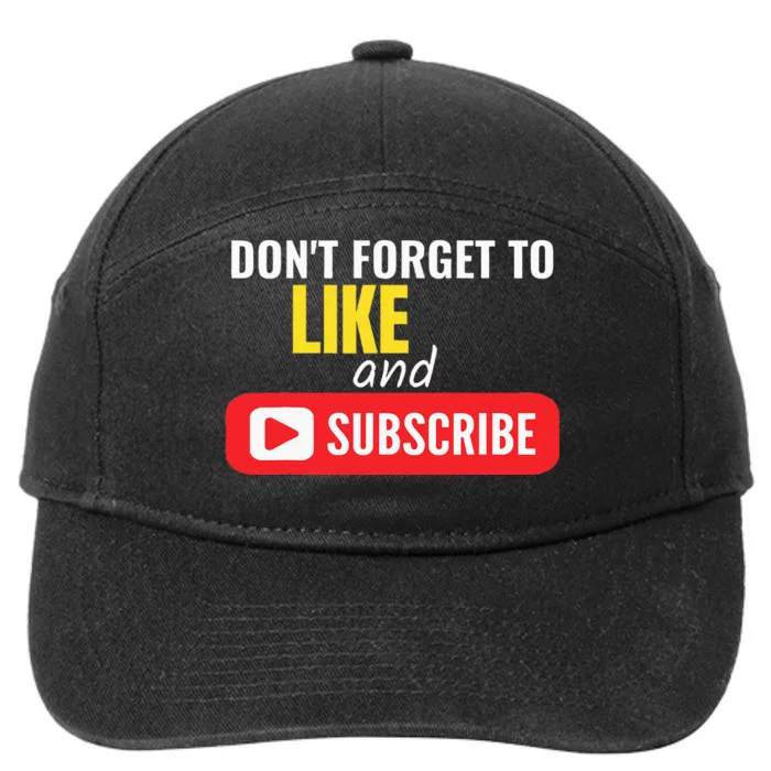 Like And Subscribe Vlogger Podcaster Influencer 7-Panel Snapback Hat