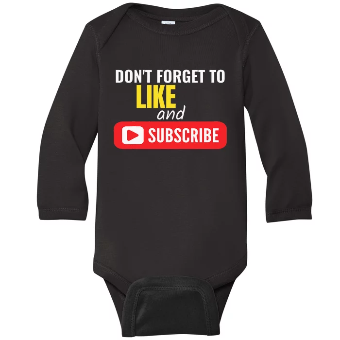 Like And Subscribe Vlogger Podcaster Influencer Baby Long Sleeve Bodysuit