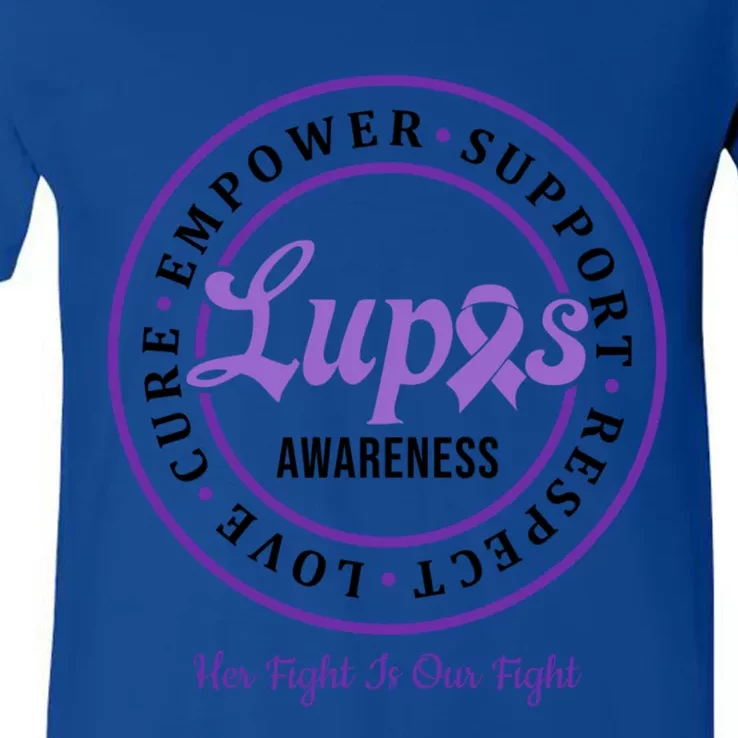 Lupus Awareness Support Team Gift V-Neck T-Shirt