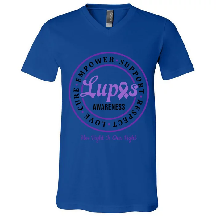 Lupus Awareness Support Team Gift V-Neck T-Shirt