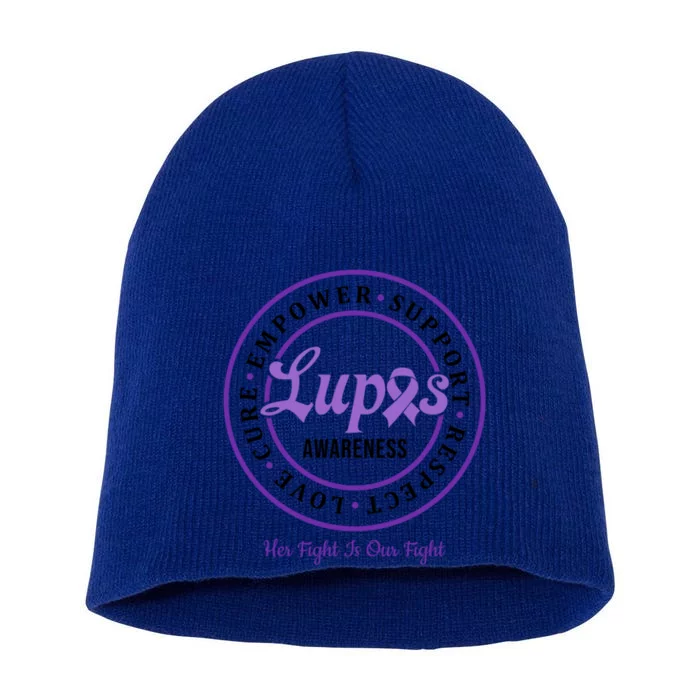 Lupus Awareness Support Team Gift Short Acrylic Beanie