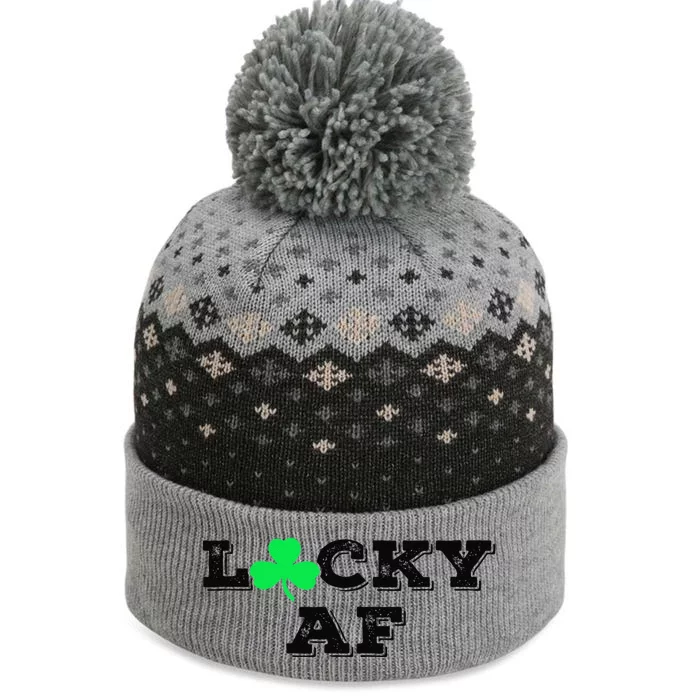 Lucky AF St Patricks Day Women's T The Baniff Cuffed Pom Beanie