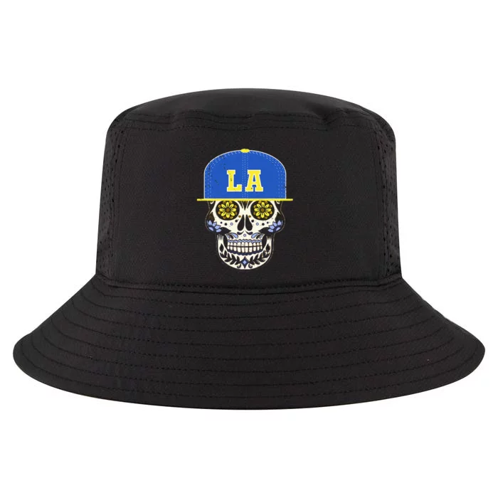 Los Angeles Sugar Skull Mexican Art Design Mexico Flag Cool Comfort Performance Bucket Hat