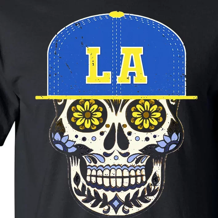 Los Angeles Sugar Skull Mexican Art Design Mexico Flag Tall T-Shirt