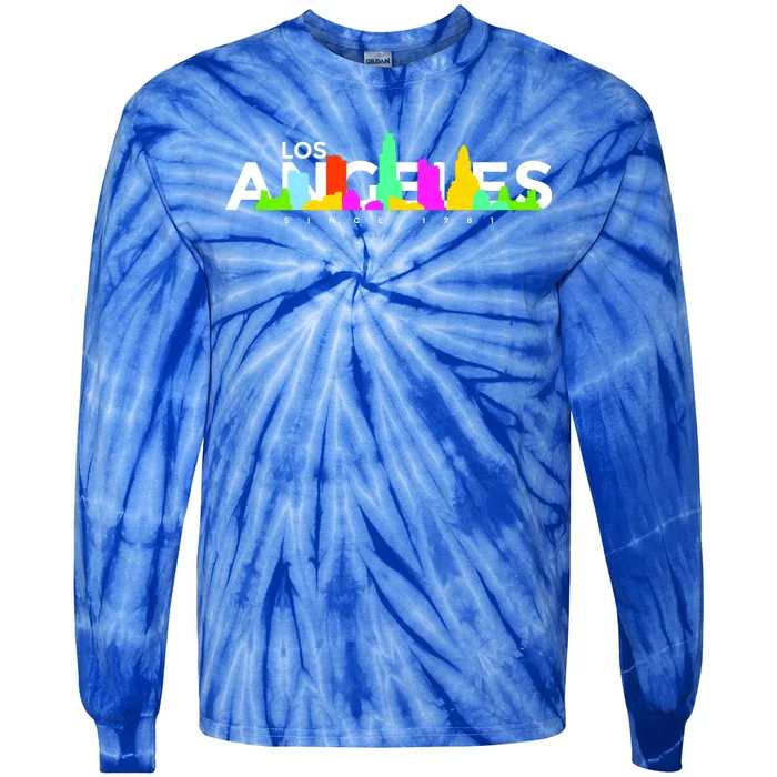 Los Angeles Skyline Since 1781 Tie-Dye Long Sleeve Shirt