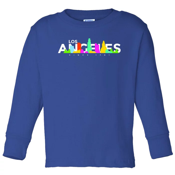 Los Angeles Skyline Since 1781 Toddler Long Sleeve Shirt