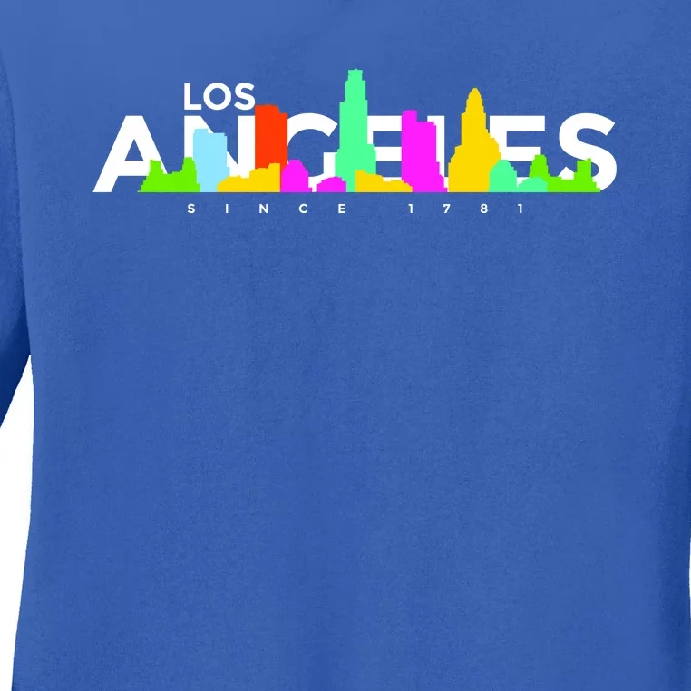 Los Angeles Skyline Since 1781 Ladies Long Sleeve Shirt