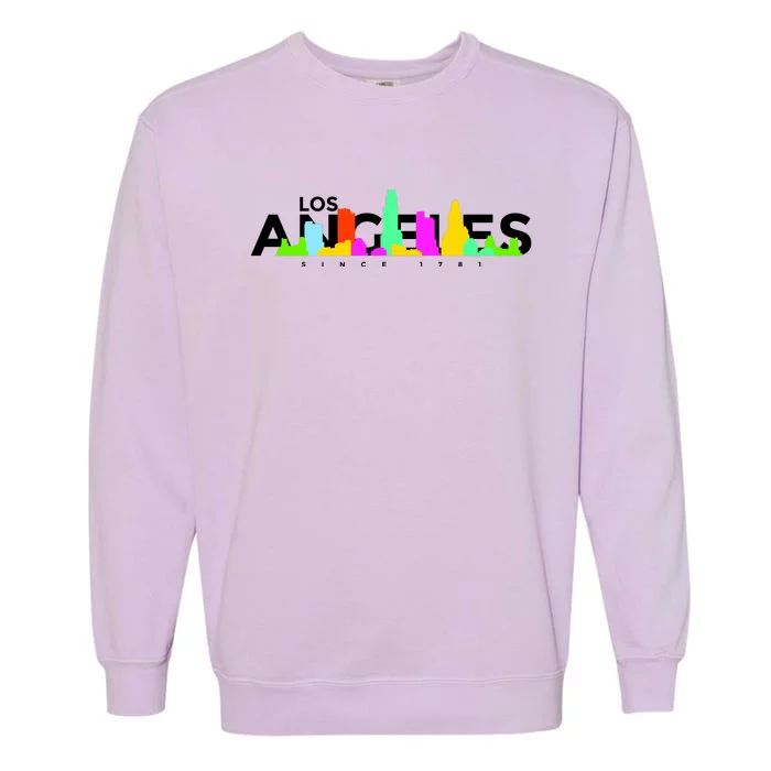 Los Angeles Skyline Since 1781 Garment-Dyed Sweatshirt