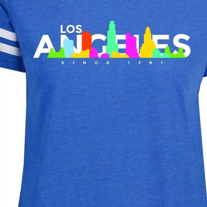 Los Angeles Skyline Since 1781 Enza Ladies Jersey Football T-Shirt