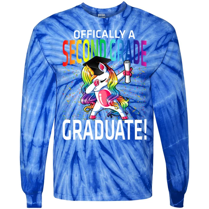 Ly A Second Grade Graduate Unicorn Gift Tie-Dye Long Sleeve Shirt