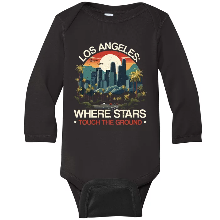 Los Angeles State California Usa America United States Baby Long Sleeve Bodysuit