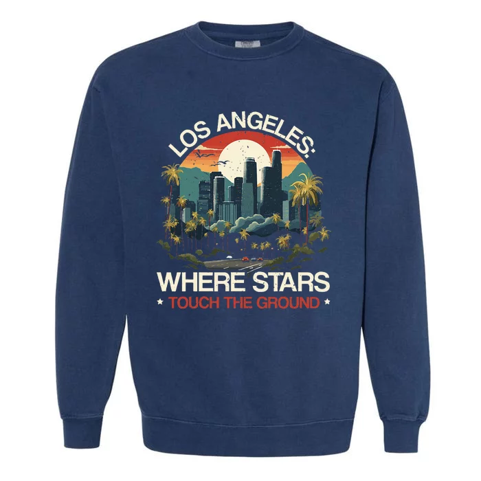 Los Angeles State California Usa America United States Garment-Dyed Sweatshirt