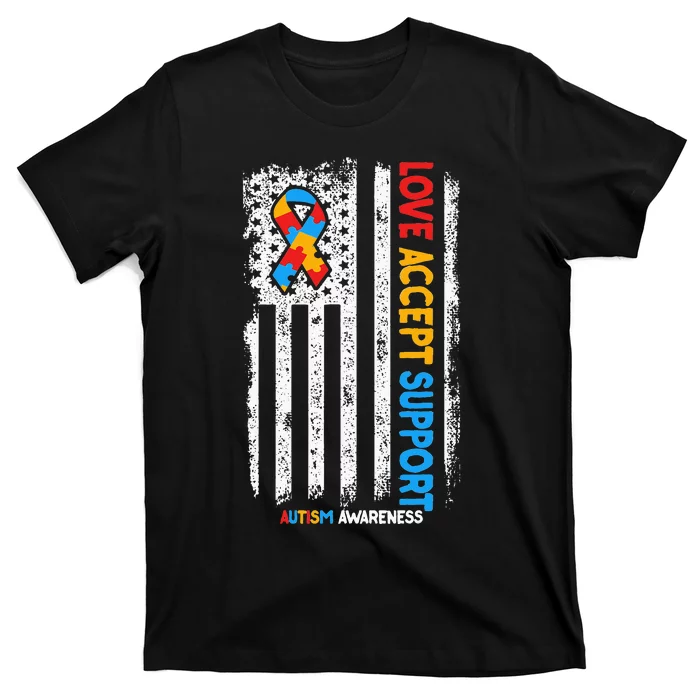 Love Accept Support Autism awareness T-Shirt