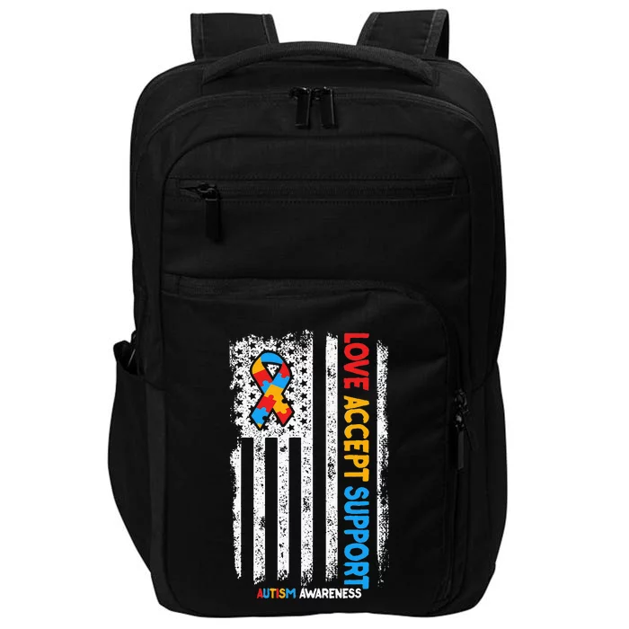 Love Accept Support Autism awareness Impact Tech Backpack