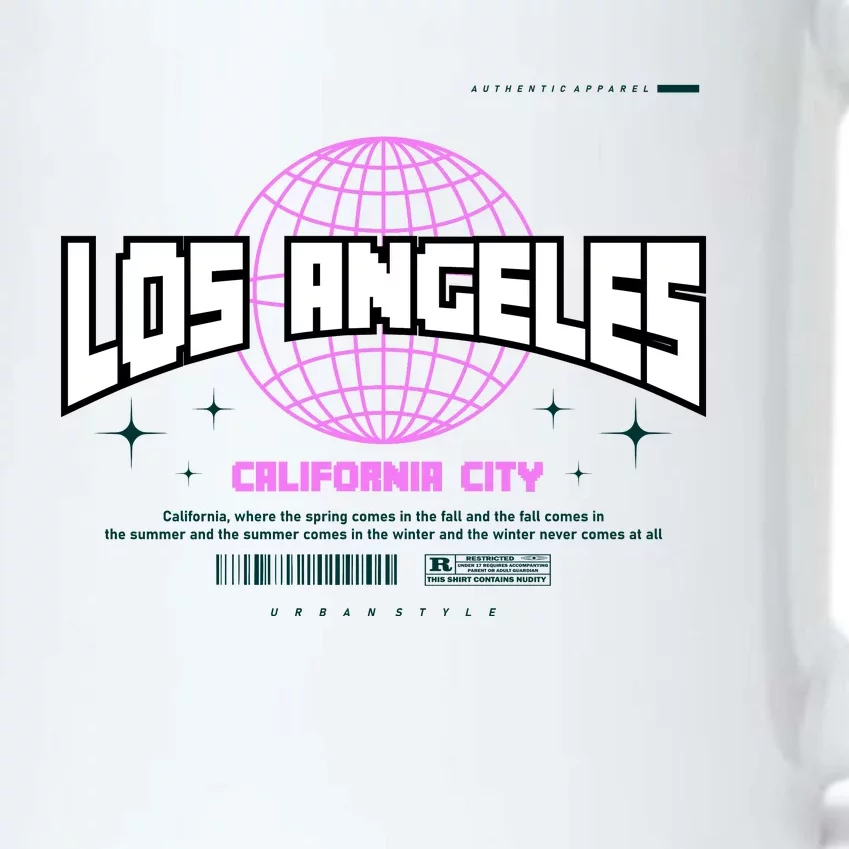 Los Angeles Slogan Retro Style Black Color Changing Mug