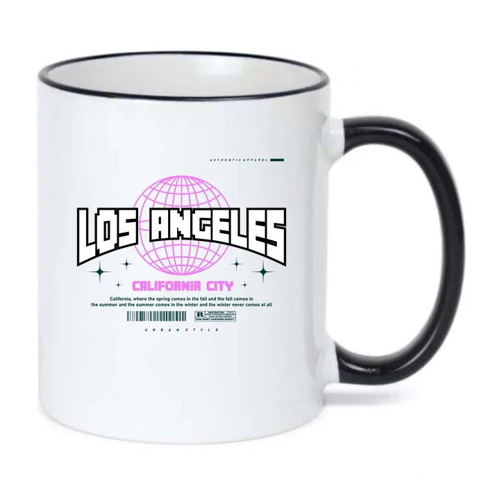 Los Angeles Slogan Retro Style Black Color Changing Mug