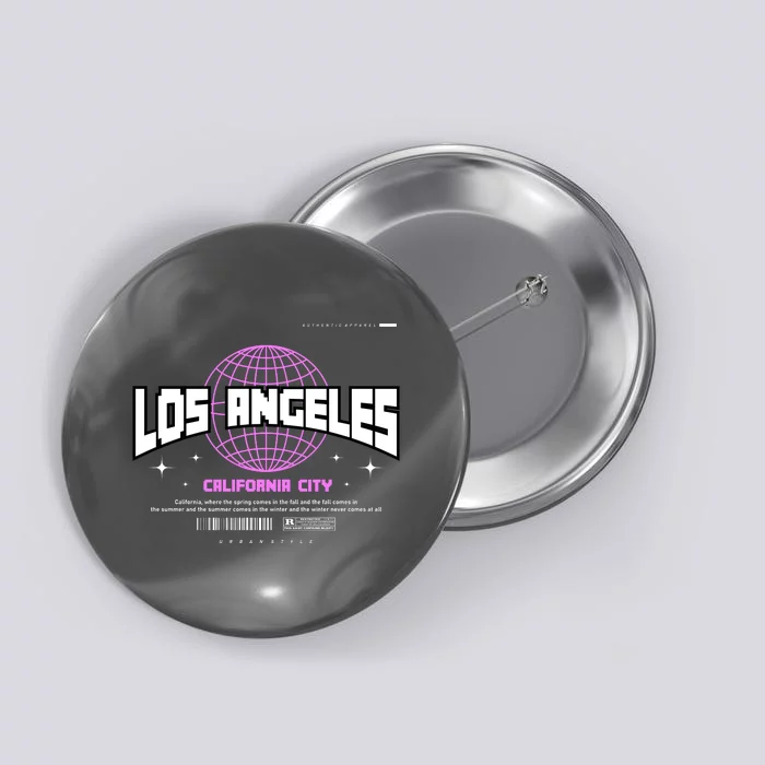 Los Angeles Slogan Retro Style Button