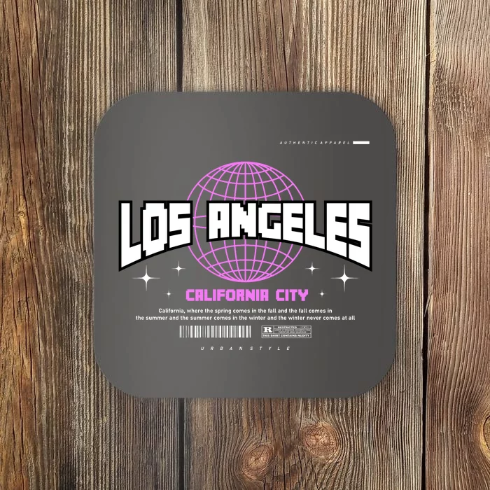 Los Angeles Slogan Retro Style Coaster