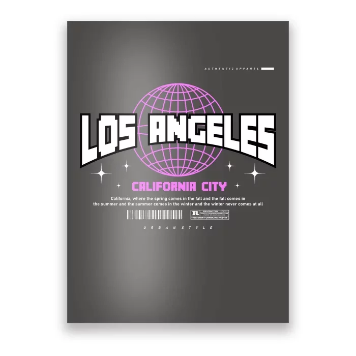 Los Angeles Slogan Retro Style Poster