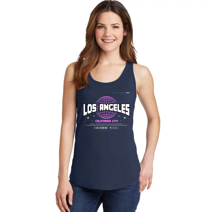 Los Angeles Slogan Retro Style Ladies Essential Tank