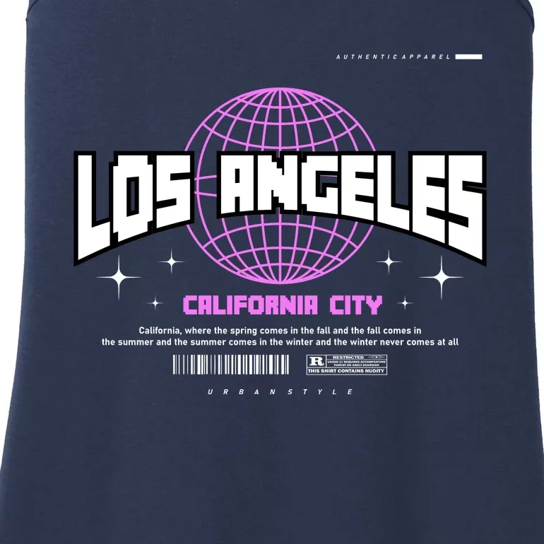 Los Angeles Slogan Retro Style Ladies Essential Tank