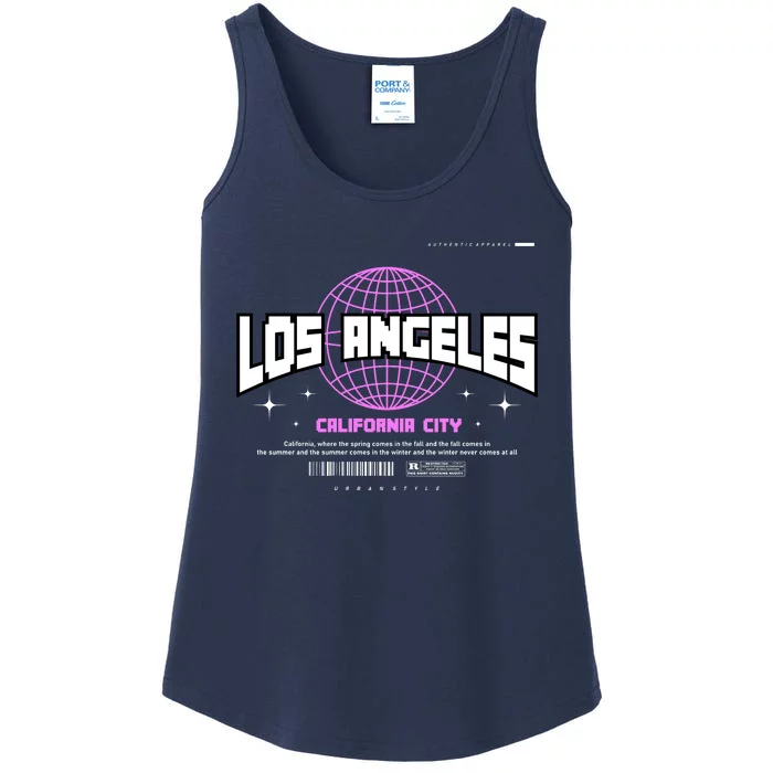 Los Angeles Slogan Retro Style Ladies Essential Tank